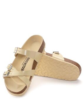 Birkenstock Franca Women’s Patent High Shine Butter Sandals NEW